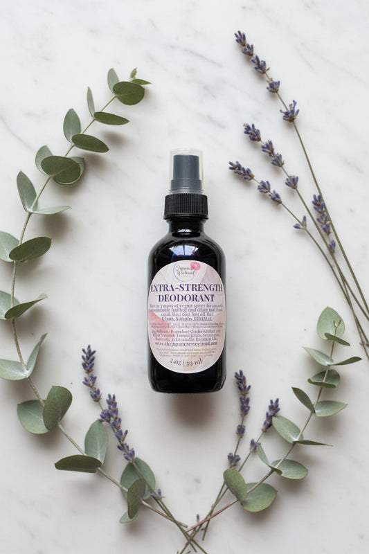 Nature-powered vegan personal deodorant spray for smooth, comfortable feeling and clean and fresh smell that lasts all day!

CLEAN. SIMPLE. EFFECTIVE.

Made with carefully selected synergetic essential oils of Lemongrass, Eucalyptus, Rosemary, and French Lavender, this all-natural formula is designed to keep you clean and smelling fresh and lovely all day!

Super easy to use - shake well, apply 2 or 3 spritzes to clean underarm, allow to dry for about a minute before dressing