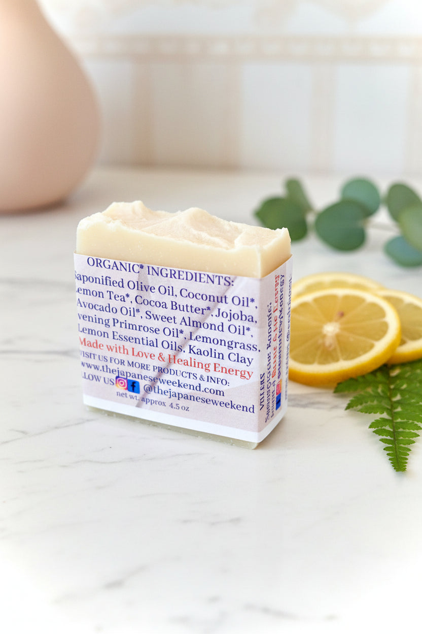 Lemon Highly Nourishing Shampoo Bar Japanese Weekend All Natural Vegan Eco-Friendly Pure Small Business Artisan Handmade