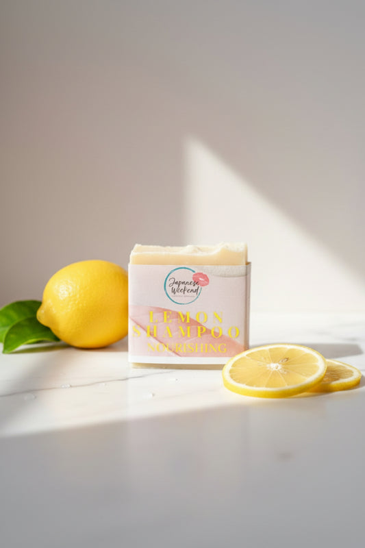 Lemon Highly Nourishing Shampoo Bar Japanese Weekend All Natural Vegan Eco-Friendly Pure Small Business Artisan Handmade