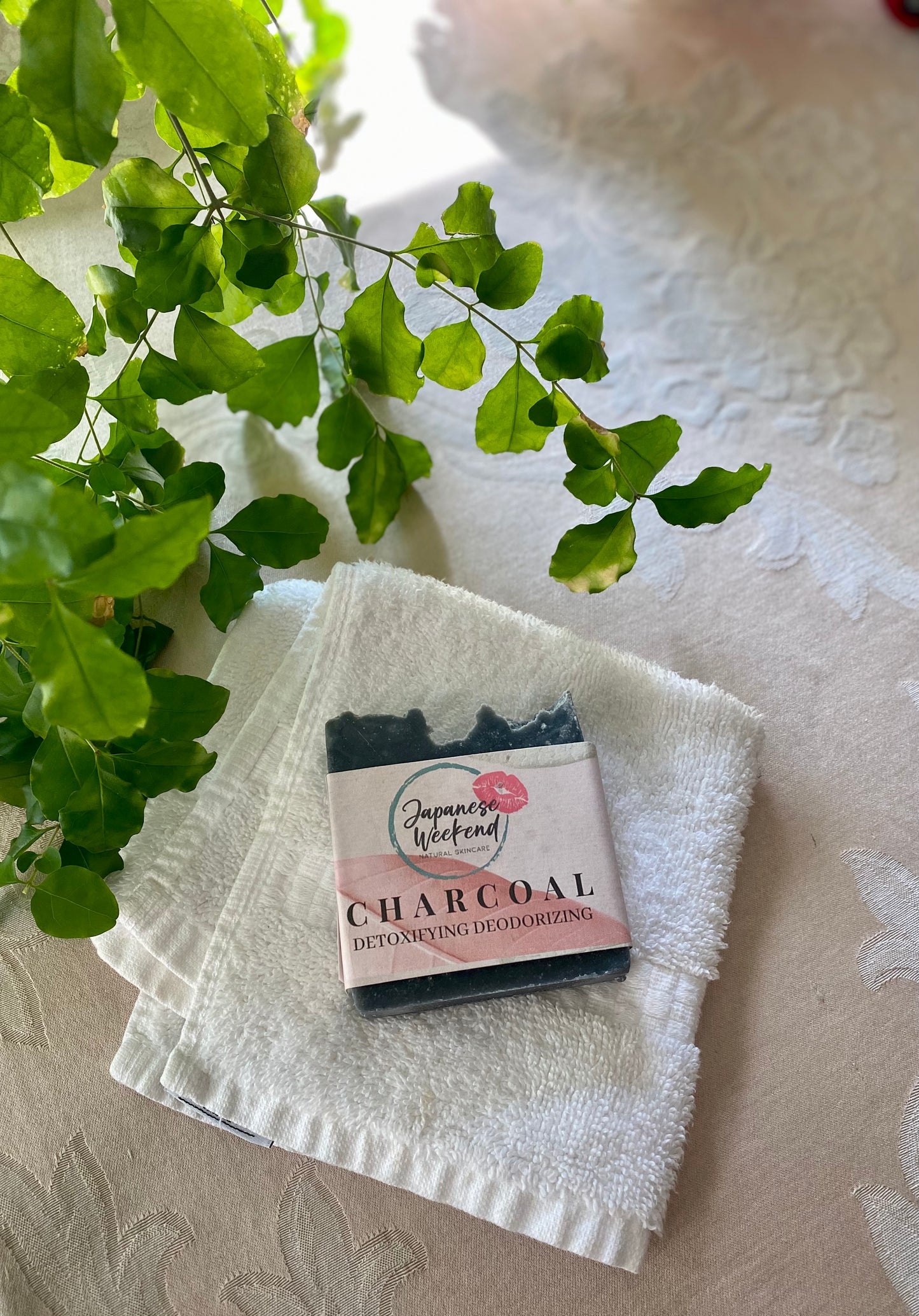 Japanese Weekend Charcoal Soap (Detoxifying Deodorizing) Bar All Natural Vegan Eco-friendly Pure Small Business Artisan Handmade
